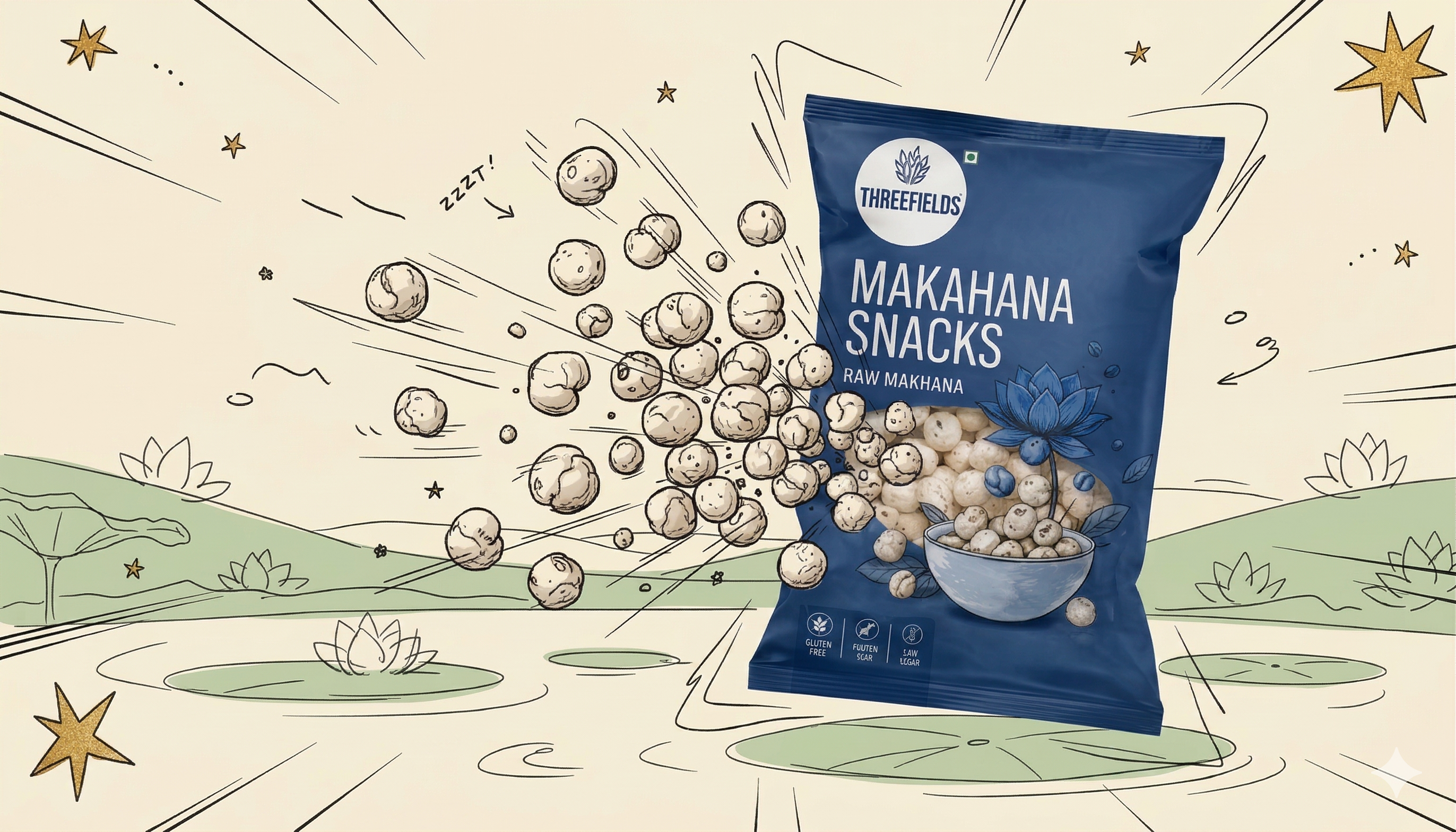 ThreeFields makhana - Born Pure.